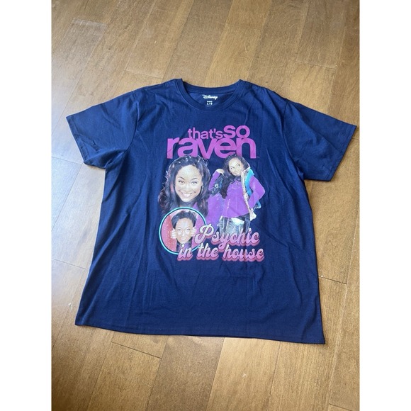 Disney Tops - Disney Thats So Raven Graphic T-Shirt Navy Blue Psychic In The House Large Y2K